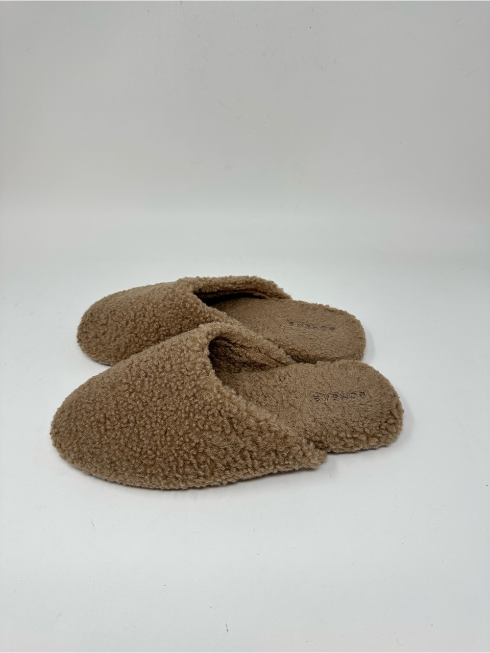 Bomba Tan Sunday Mule Slipper Memory Foam Footbed Faux Sherpa women's 8